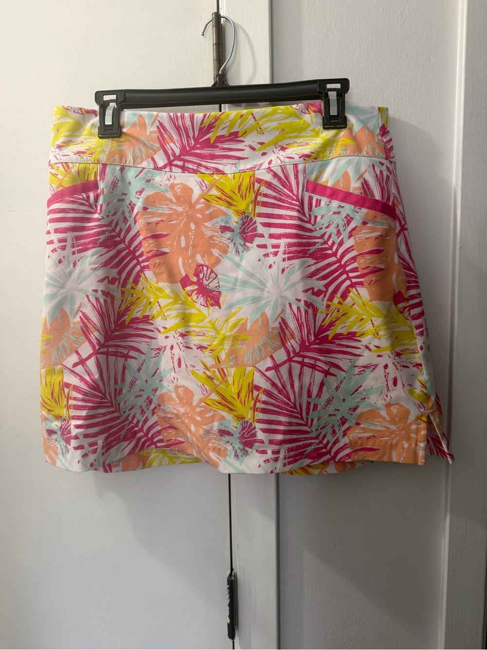 Lady Hagen Tropical Leaf Mini Skort - Pink, Yellow, Peach